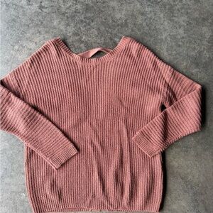 Forever 21 Pink Crew Neck Ribbed Sweater